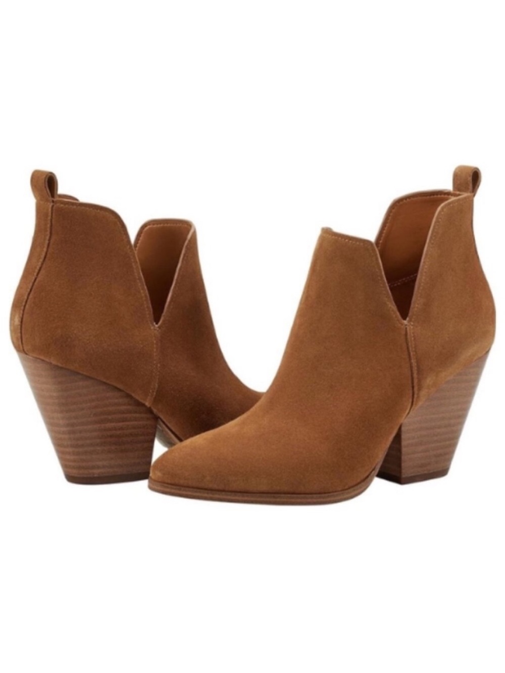 Marc Fisher Suede Ankle Booties NIB Size 6.5 | 2.5" Stacked Heel